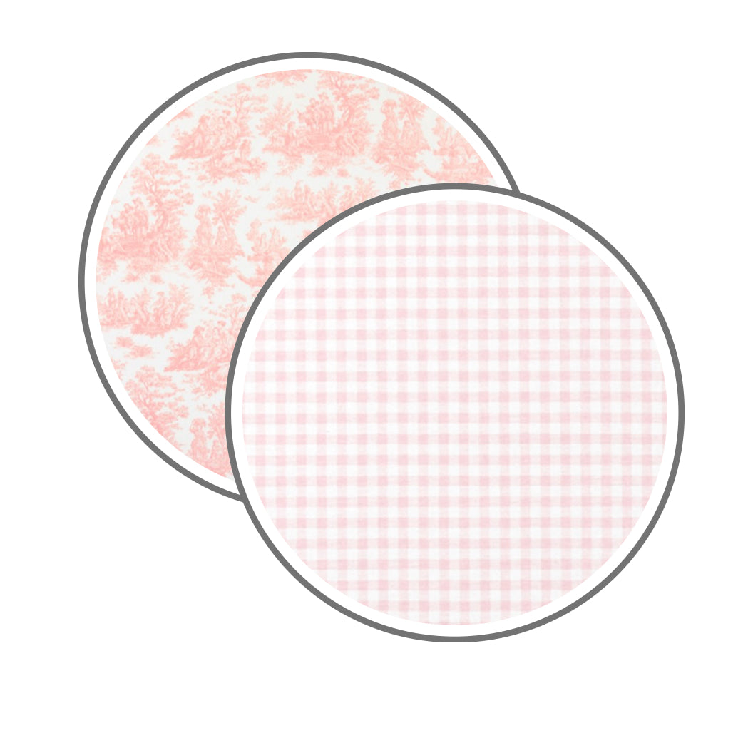 Toile and Gingham Baby Car Seat Canopy