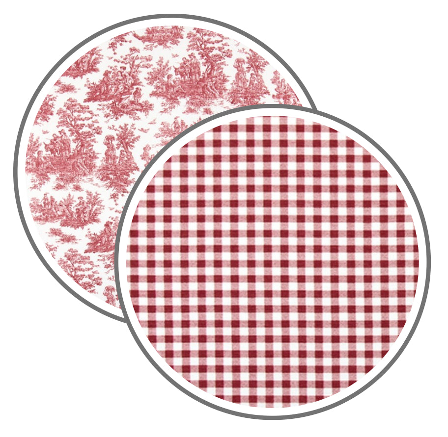 Toile and Gingham Baby Car Seat Canopy