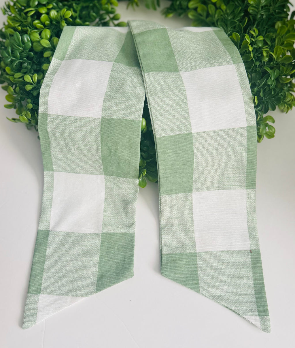 Sage Buffalo Print Cotton Wreath Sash