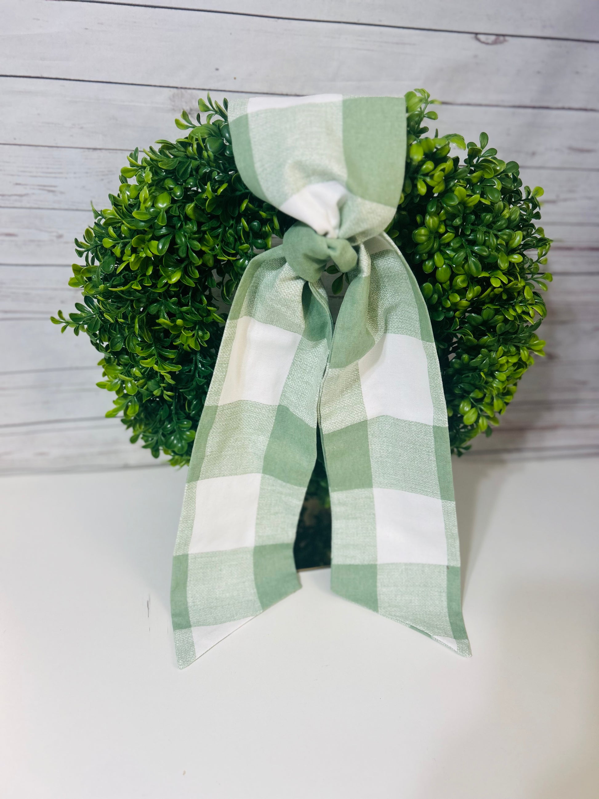 Sage Buffalo Print Cotton Wreath Sash