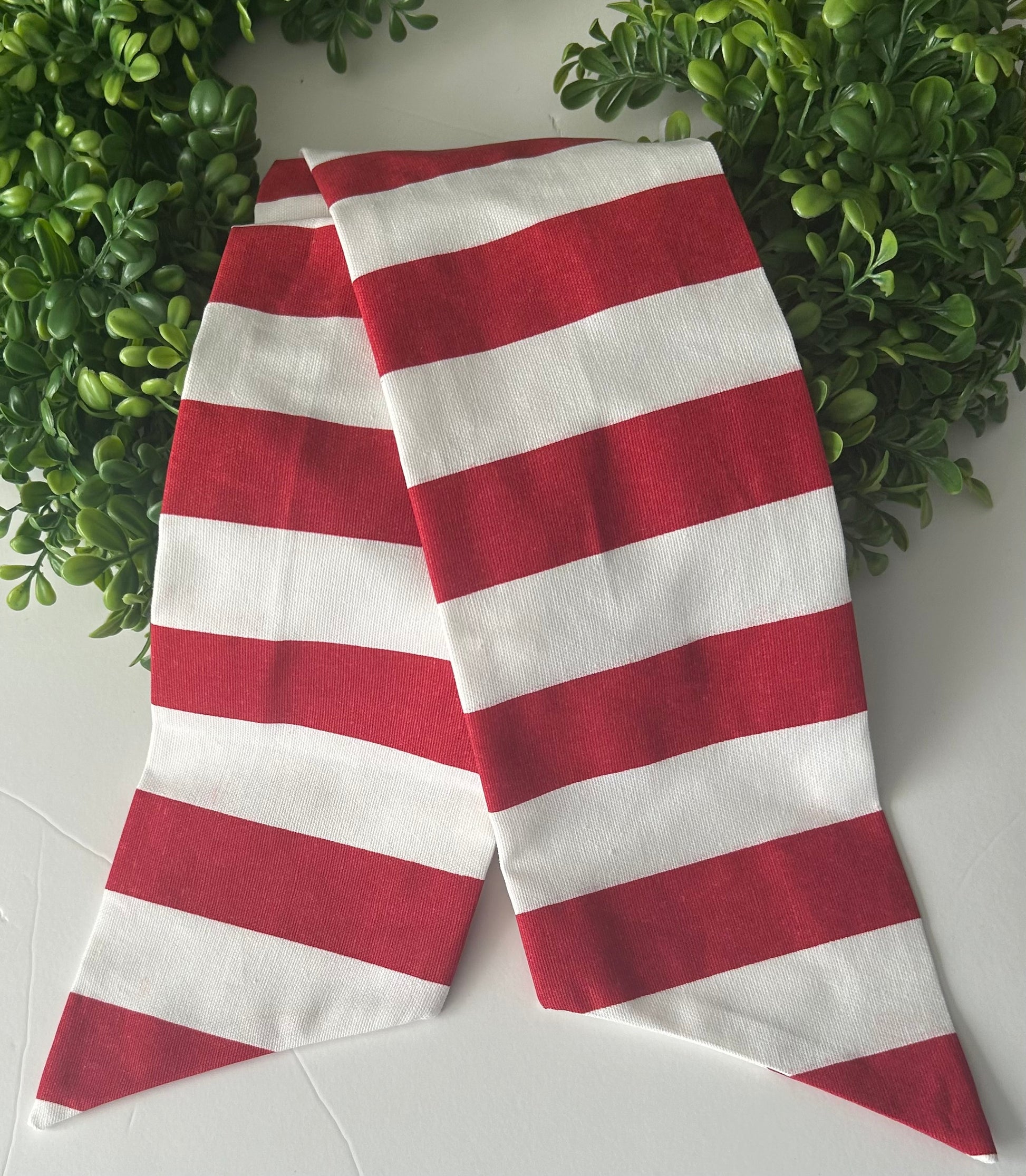Red Horizontal Stripe Cotton Wreath Sash