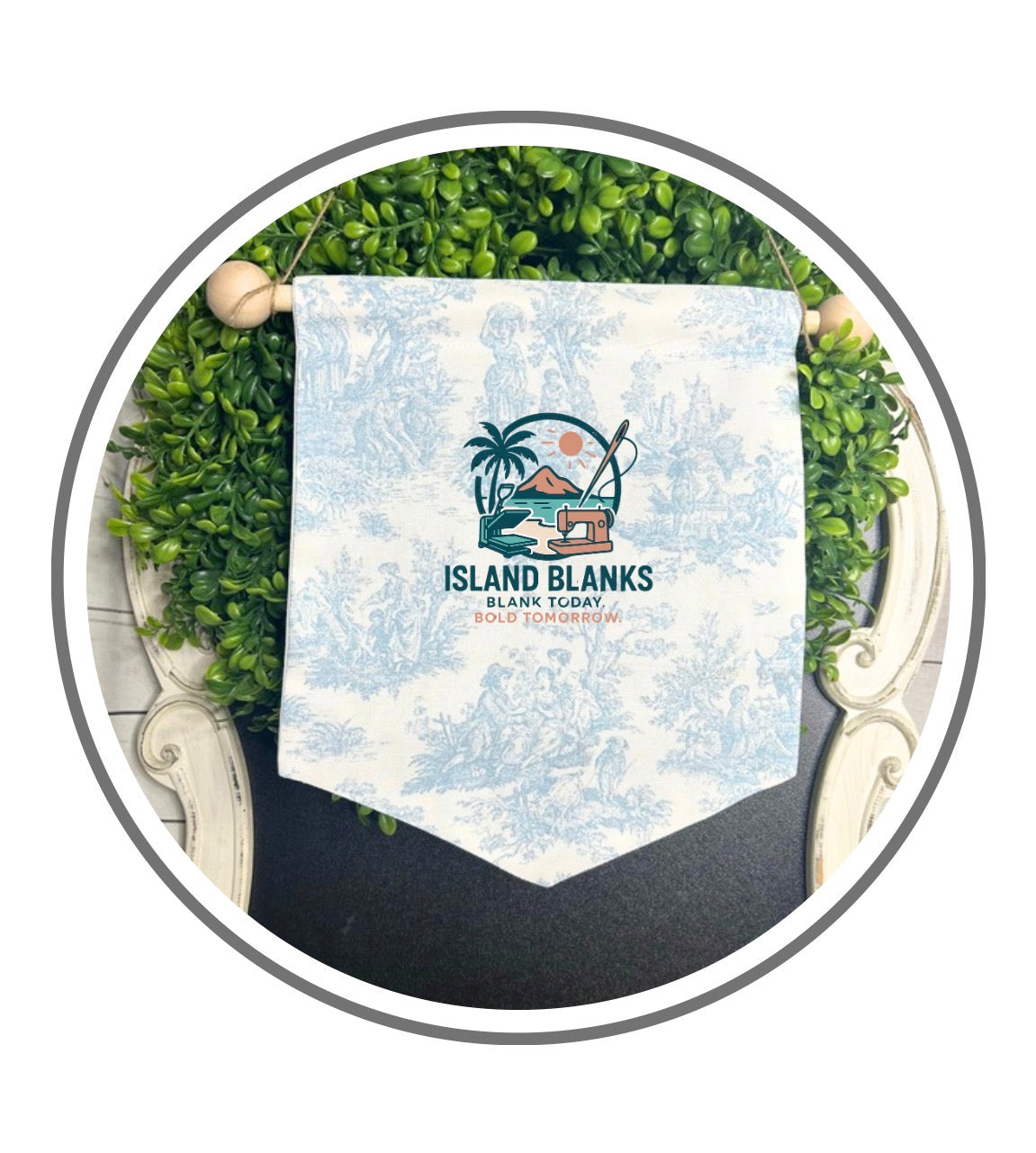 French Toile Cotton Banner- More Colors Available