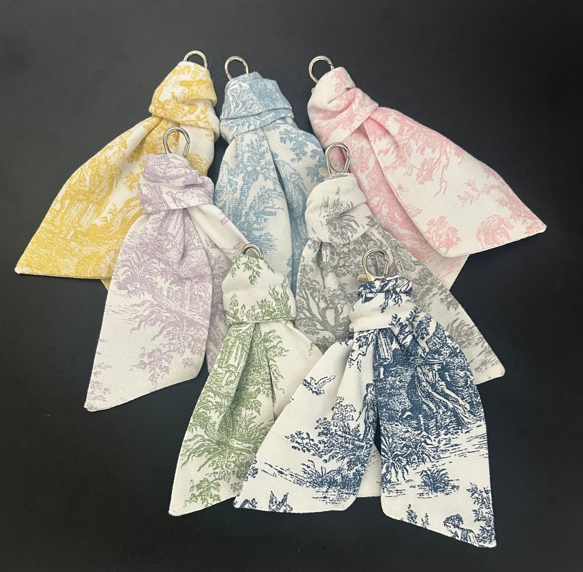 French Toile Bag Keyring Scarf Sash