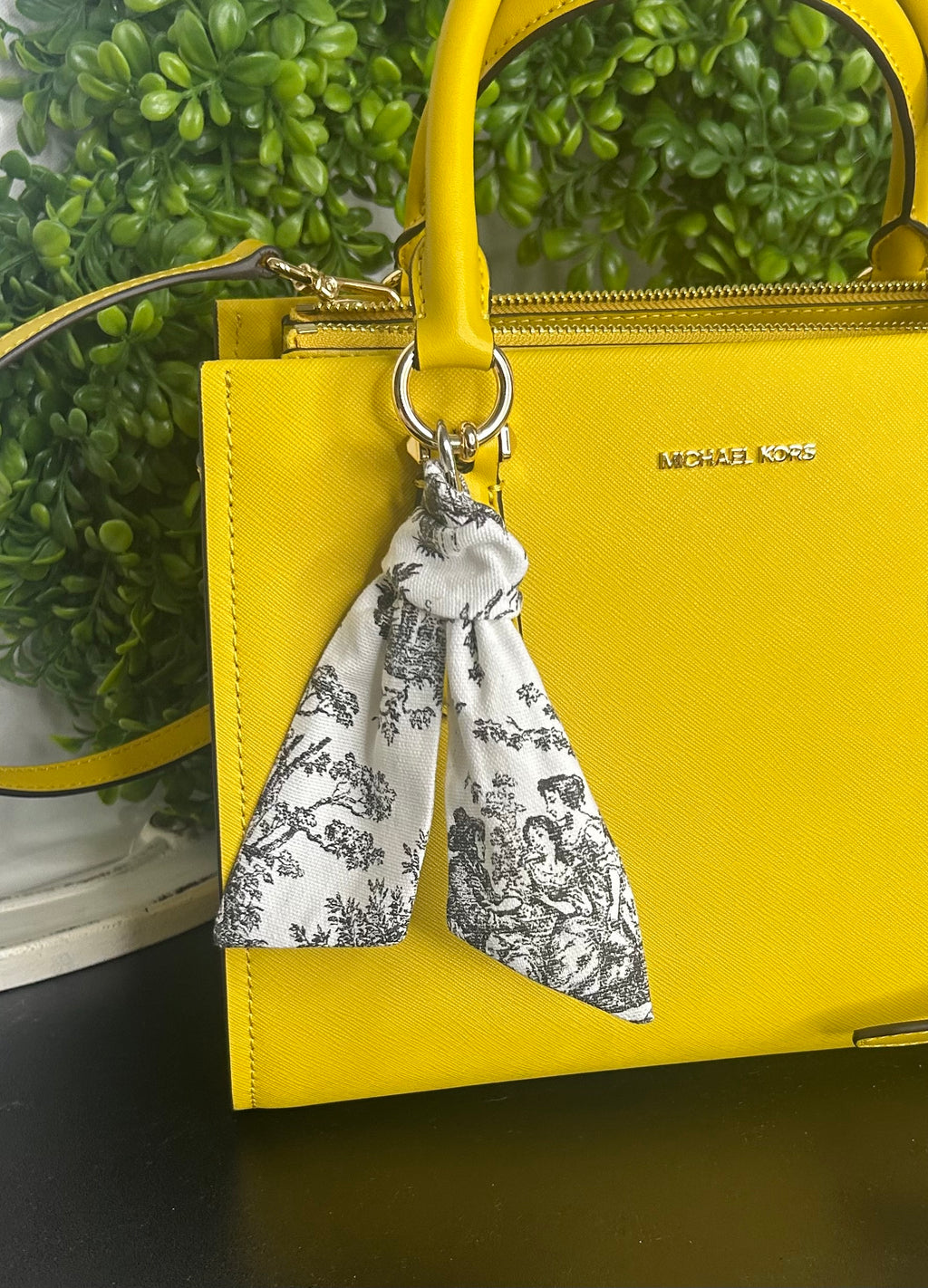 French Toile Bag Keyring Scarf Sash