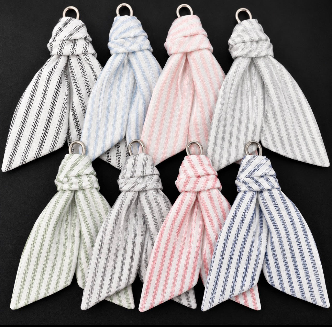 Ticking Stripe Bag Keyring Scarf Sash