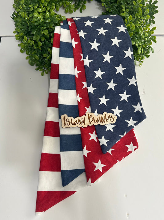 Patriot 4th of July Star and Stripe Two-Toned Wreath Sash