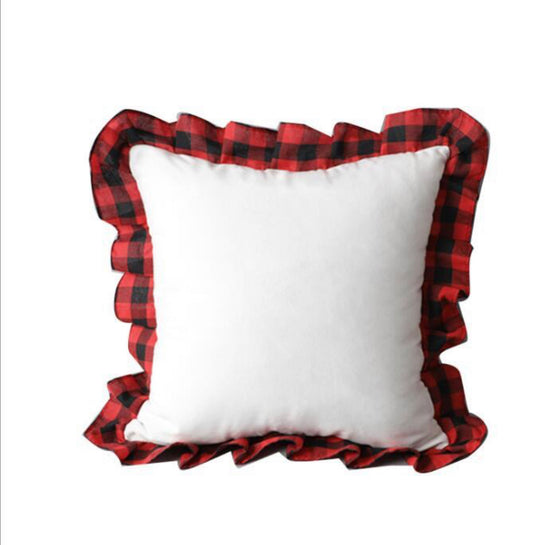 Buffalo Plaid Ruffle Pillow Cases